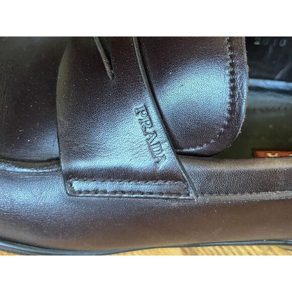Prada Brown Leather Loafers